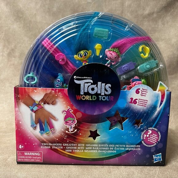 DreamWorks Trolls World Tour Tiny Dancers Greatest Hits 6 Figures & Accessories - Picture 1 of 3